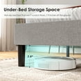 thumbnail image 5 of UHOMEPRO Queen Size Bed Frame, Minimalist Platform Queen Bed Frame with Upholstered Headboard and Under-Bed Storage for Bedroom, No Box Spring Needed, Wooden Slats, Noise-Free, Gray, 5 of 9