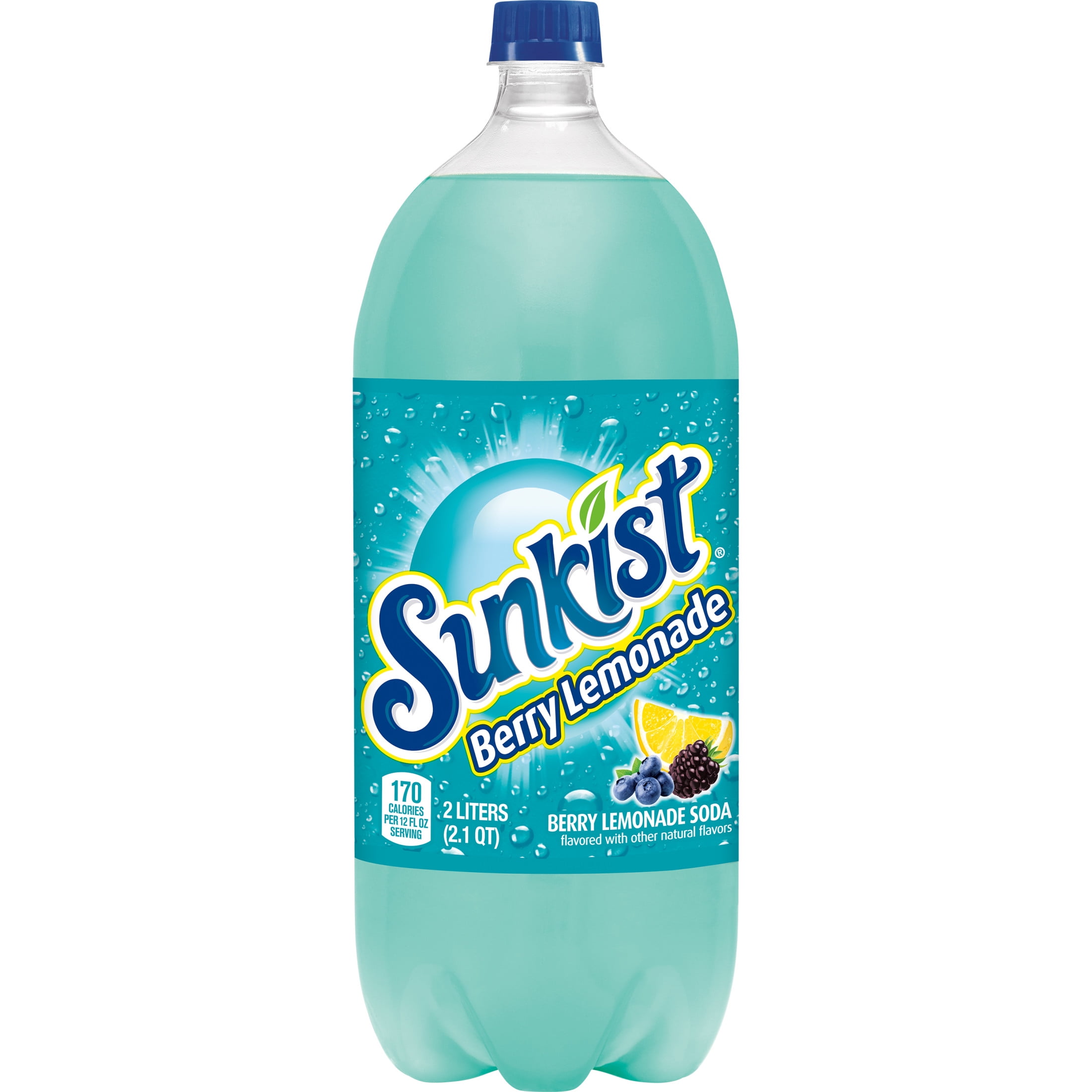 Sunkist Caffeine Free Berry Lemonade Soda Pop, 2 L, Bottle