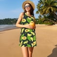 thumbnail image 3 of Easygdp Fresh Avocado para Vestido Transpirable de Mujer, Vestido Suelto de Manga Corta con Pliegues y Bolsillos para el Verano, 3 of 7