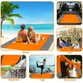 thumbnail image 4 of Beach Blanket, SandProof Beach Mat Large 4-7 Persons, Waterproof Picnic Mat Quick Drying Camping Blanket Made by Polyester with 4 Stakes for Outdoor Travel with Storage Bag (83" X 78"), 4 of 9