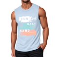 thumbnail image 2 of Beach Tank Tops for Men Sun Salt Sand Graphic Casual Crewneck Sleeveless Shirt Hawaii Tropical Vacation Tops, 2 of 5