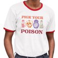 thumbnail image 2 of Pick Your Poison Ringer Tee Shirt Unisex Large White/Red, 2 of 5