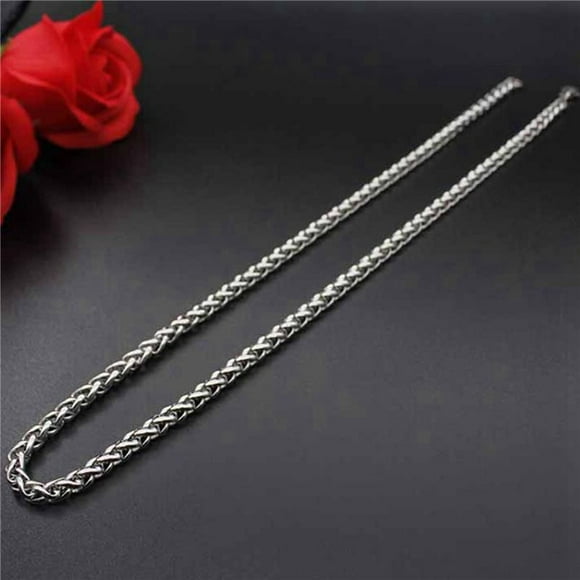 3X Fashion Jewelry Stainless Steel Necklaces for Men Women Keel Chain 3mm 24Inch,3 * Necklace,Silver Color