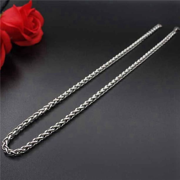 3X Joyería de Moda Collares de Acero Inoxidable para Hombres Mujeres Keel Chain Gargantilla Collar 3 mm 24 Pulgadas