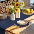 thumbnail image 4 of Solid Dark Blue Round 13 Inch Placemats Set of 4, Minimalism Abstract Denim Texture HeatResistant Non Slip Place Mats for Dining Table, Wipeable Braided Kitchen Table Mats for Housewarming, 4 of 9
