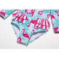 thumbnail image 4 of BONVERANO Baby Girls Swimsuit UPF 50+ Sun Protection, Long Sleeve Zipper One Piece Swimwear, Ruffle Toddler Bathing Suit（Flamingo 3-6months）, 4 of 7