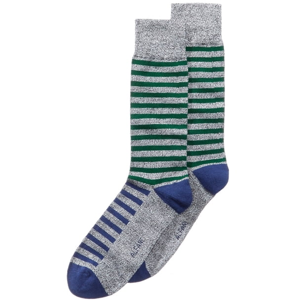 Alfani Calcetines de peso medio a rayas para hombre, verde, 10-13