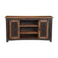 thumbnail image 2 of Dual Tone Wood  Metal TV St With 2 Mesh Style Doors Antique Black  Brown, 2 of 5