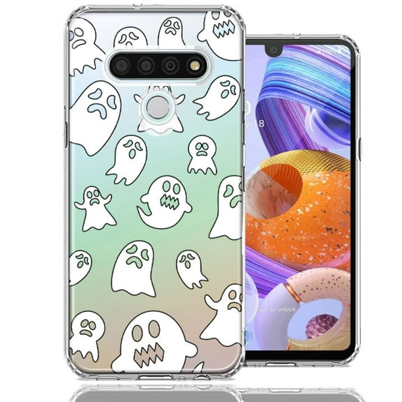 MUNDAZE For LG Stylo 6 Halloween Spooky Ghost Design Double Layer Phone Case Cover