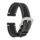 thumbnail image 1 of Correas de reloj de cuero Uxcell, correa de reloj de liberación rápida de 19 mm de ancho, banda de muñeca de reemplazo de cuero de vaca con hebilla plateada para hombres y mujeres, negra, 1 of 7