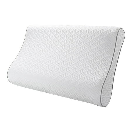 Ventilated Memory Foam Bed Pillow Support for Sleeping, Queen, White