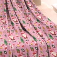thumbnail image 3 of Pink Christmas Santa and Tree Pattern Blanket,Comfortable Soft Flannel Throw Blanket,All Season,Warm Lightweight Blankets for Sofa Bed Couch Living Room Chair,30"x40", 3 of 4