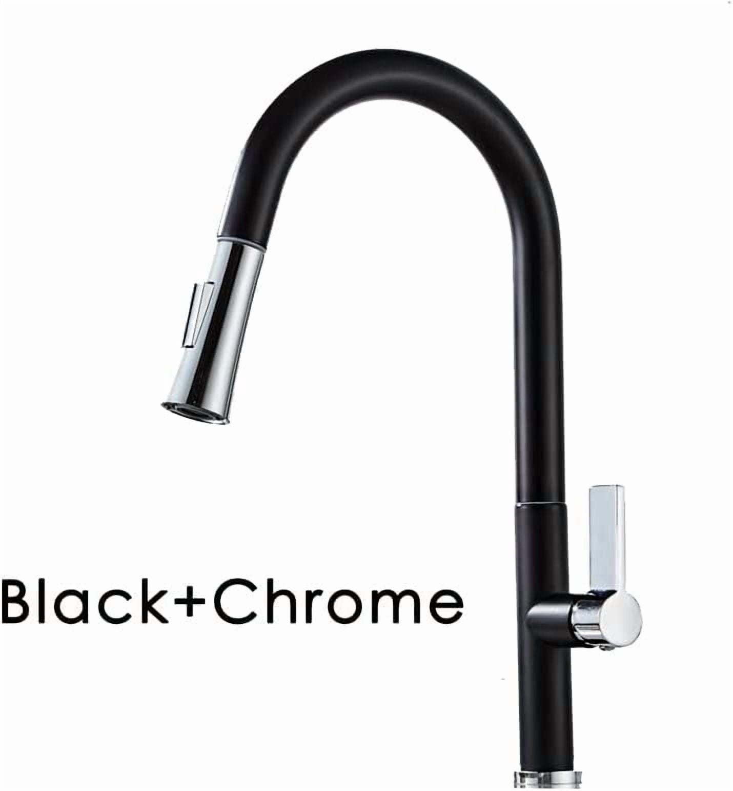 Kitchen Sink Faucet for Bar Farmhouse Commercial, Single Handle Pull Out Kitchen Tap, Swivel Degree Water Mixer Tap, Chrome Spring Button Nozzle Kitchen Faucets