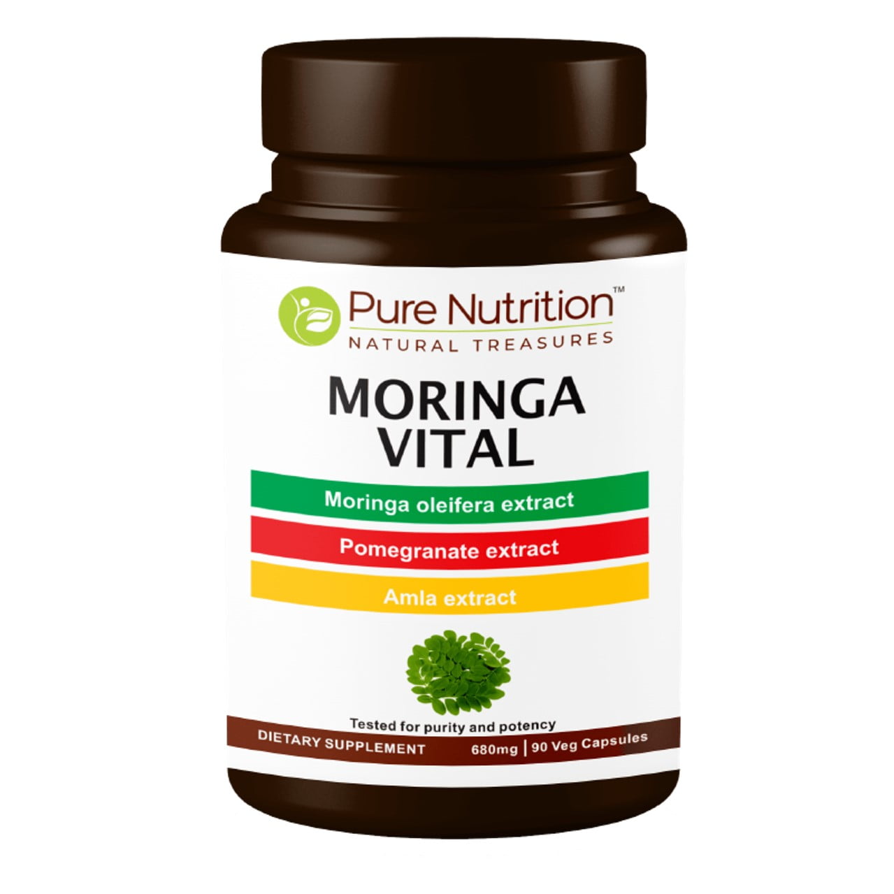 Pure Nutrition Moringa Multi Vitamins & Trace Minerals with Vital Nutrients - 90 Veg Capsules -