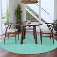 thumbnail image 4 of Turquoise Burlap Texture Large Area Rugs for Bedroom Living Room, Soft Non Slip Carpet Bedside Rug, Farmhouse Vintage Aqua Round Floor Cover Kitchen Accent Rug 8' for Dining Room/Office, 4 of 9