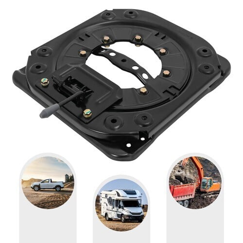 DENEST Universal Seat Swivel Base with Handle, 360° Rotatable Heavy Duty Steel Plate Caravan Swivel Seat Base Load 130kg for Vans Buses