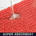 thumbnail image 5 of Walensee Non-Slip Bathroom Rugs Chenille Soft Striped Plush Bath Mat, 17" x 24", Coral, 5 of 7