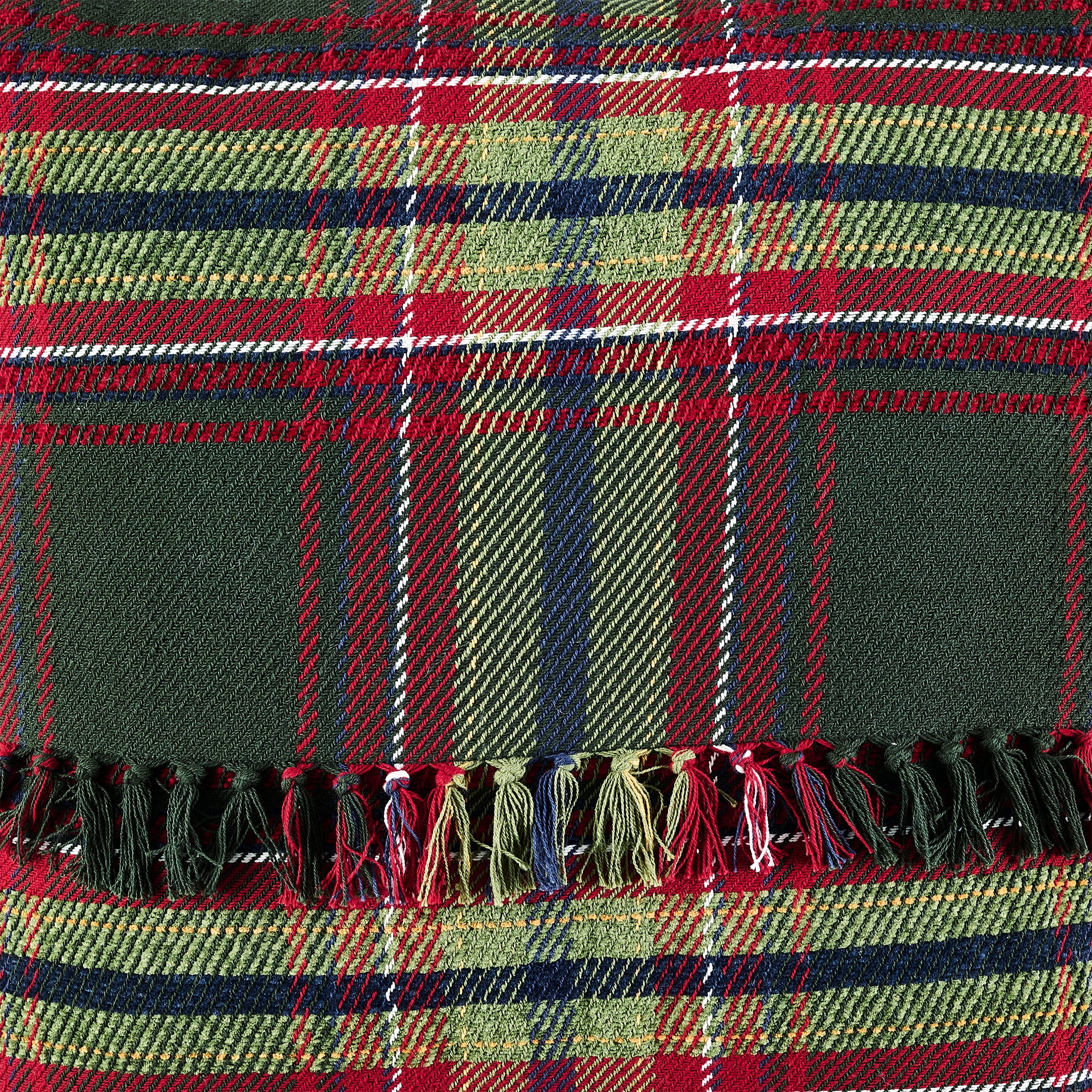 Better Homes & Gardens 20x20 Corin Fringed Plaid Throw Pillow, Green