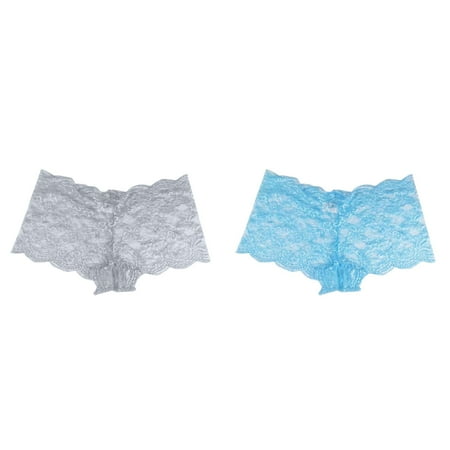 (2-Pack) Kcodviy Women s Underwear Cotton Womens Panties Lace Open Panties Color Plus Size Underwear Cotton Plus Size Underwear