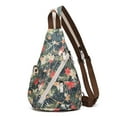 thumbnail image 1 of KL928 Canvas Sling Backpack for Men Women Floral Printed Crossbody Small Backpack, 1 of 6