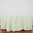thumbnail image 4 of BalsaCircle 132" Raised Round Satin Tablecloth Rosette Floral Kitchen Dinner Ivory, 4 of 5