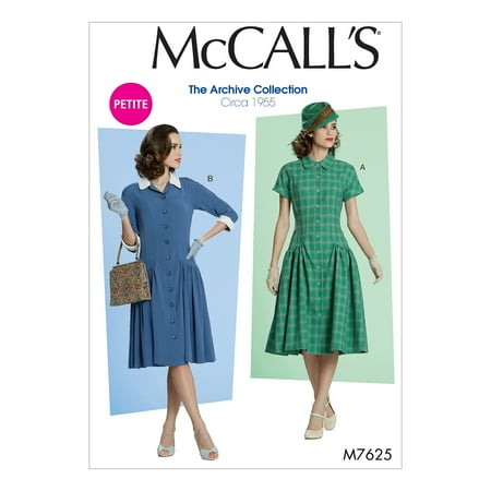 Jaclo Low Pattern - McCall's Sewing Pattern Misses'/Miss Petite Low-Waist, Fit and Flare Dresses-6-8-10-12-14