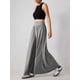 thumbnail image 5 of Pantalones Palazzo Holgados de Cintura Alta Elástica para Mujer, Informales, con Bolsillos, Holgados y Largos de Otoño Gris M, 5 of 8