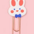 thumbnail image 4 of Bookmark Clips Cute Cartoon Pattern Metal Soft Rubber Light Portable Office Clips for Classification Blue Bow Bunny, 4 of 5