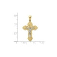 thumbnail image 3 of 10K Yellow and White Gold Cross Crucifix with Scrolled Tips Pendant Necklace with Chain, 3 of 5
