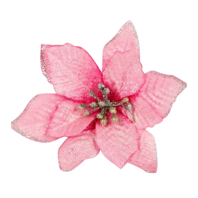 Matsuzay Árbol de Navidad colgante brillo artificial flor oficina portátil lavable flores de simulación al aire libre festival de vacaciones Kits de decoración para fiestas Rosado