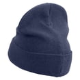 thumbnail image 2 of Mountain Skyline Embroidered Big Size Superior Cotton Long Knitting Beanie - Navy XL-3XL, 2 of 5