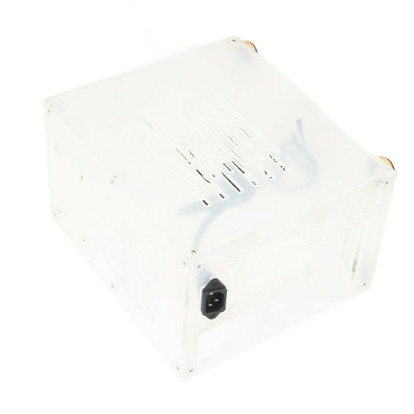 Mini ITX PC Gaming Case, 360 Degrees Open Clear 100-240V Acrylic Mini ITX Case Hollow Cooling for Desktop Computer