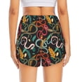 thumbnail image 4 of Uemuo Snake And Flower Pattern Women's Athletic Shorts High Waisted Running Shorts with Liner Pockets Gym Elastic Workout Shorts-XX-Large, 4 of 9