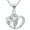 White, variant on Anniversary 2 Heart of Blue Crystal CZ Pendant Necklace for Mom Women Birthday Gift N673