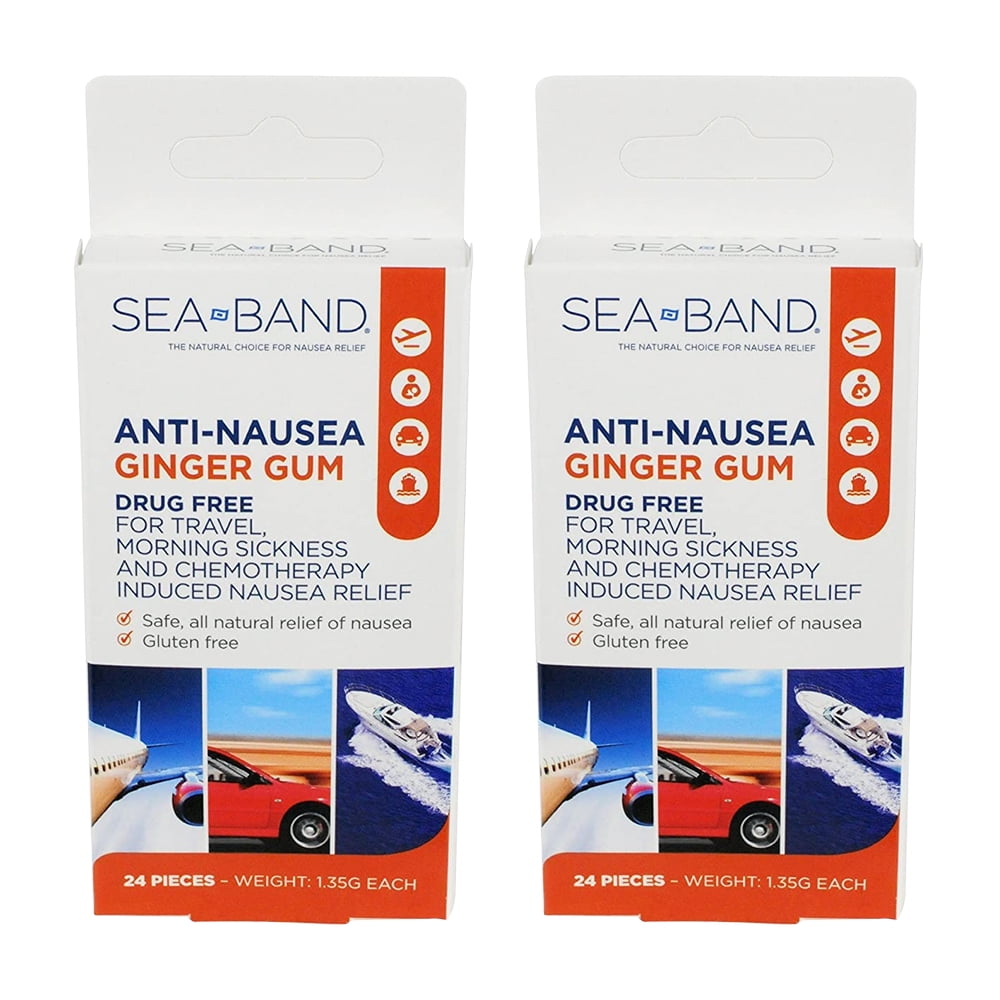 SEABAND GINGER GUM,ANTINAUSEA 24 count ( 2 Pack )