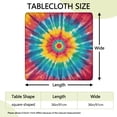 thumbnail image 2 of Colorful Tie Dye Mandala Pattern Square Fitted Tablecloth with Elastic Edge,Square Table Cover,Washable Elastic Table Cover for Home Kitchen Party Decor 36"x36", 2 of 6