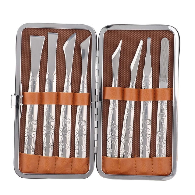 Juego de 8 limas de acero inoxidable para pies, para eliminar callos y piel muerta, para pedicura