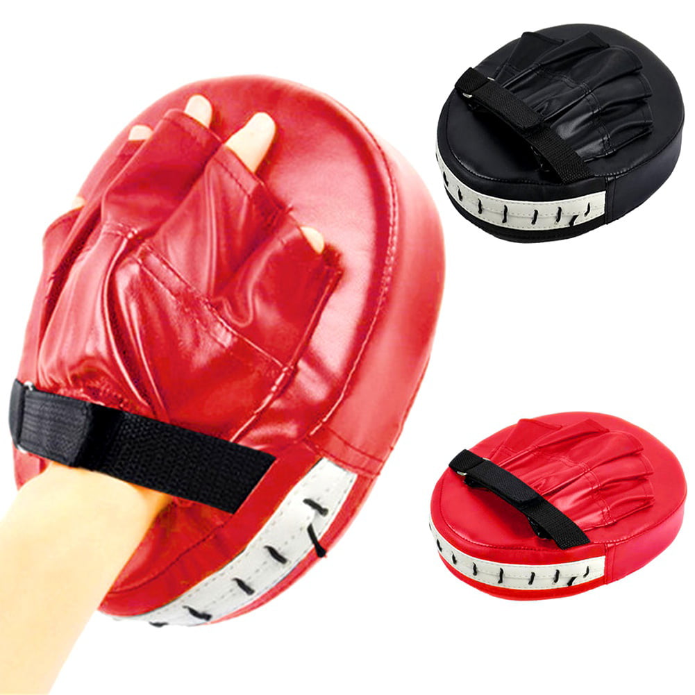 Dojo Black Muay Thai Kick Boxing Pad for Training,Leather Training Hand Pads,Ideal for MMA Karate Sparring Martial Arts,Good Equipment for Training in The Gym or at Home 