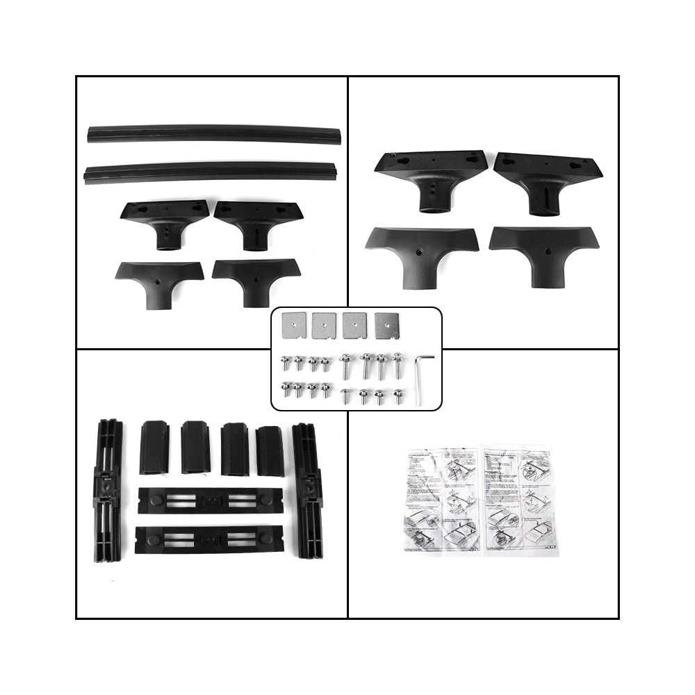 Ikon Motorsports Compatible with 09-17 Chevy Traverse OE Style Roof Rack Rail Cross Bar Carrier Black