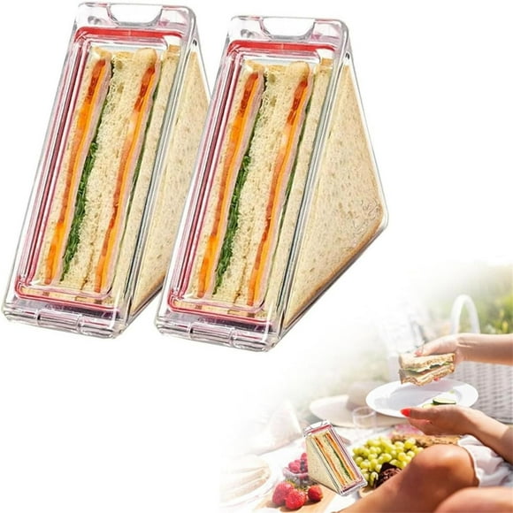 Sandwich Container Sandwich Container Plastic Sandwich Bags Reusable Sandwich Wedge Boxes Container For Lunch Portable Breakfast Sandwich Box With Lids,2X Triangle Sandwich Containers Clearance