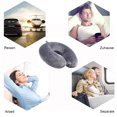 thumbnail image 5 of Almohada de viaje para aviones, diseño de cuerda ajustable, compacta y ligera, de lujo, para acampar, para dormir, con funda extraíble y con cremallera invisible (gris), 5 of 5