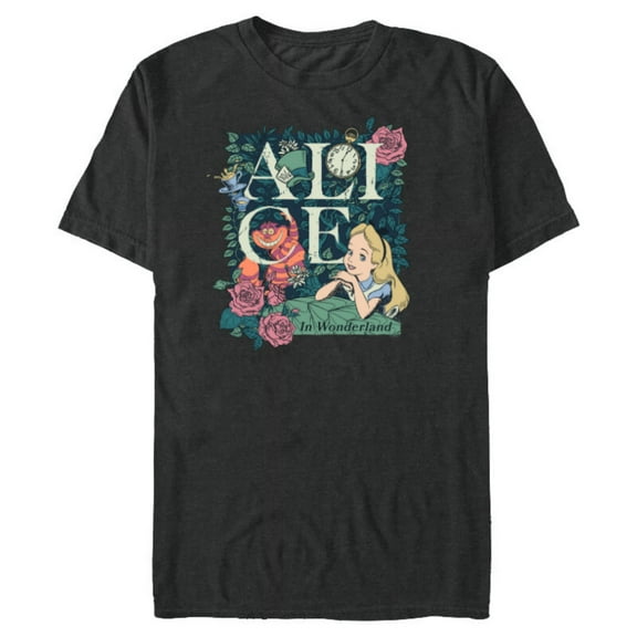 Disney Alice in Wonderland Modern Storybook - Short Sleeve Blended T-Shirt for Adults - Customized-Dark Heather