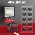 thumbnail image 3 of Cordless Flood Light para Batería de Milwaukee de 18v, Luces de Inundación Inalámbricas de 30W 3000LM con Protección de Bajo Voltaje y Puerto de Carga USB y Tipo C, 3 of 6