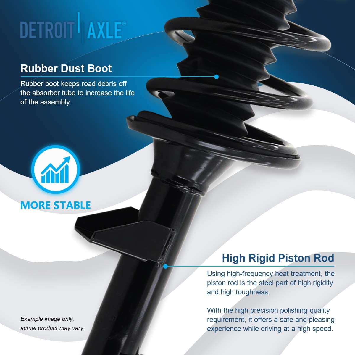 Detroit Axle - Front 16pc Suspension Kit 1996-2007 Ford Taurus Mercury Sable Sedan, 2 Struts Assembly 2 Lower Ball Joints 4 Sway Bars Front & Rear 4 Outer and Inner Tie Rods 2 Boots Replacement