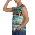 thumbnail image 3 of Lsque Comic Airplane Cockpit Illustration Print Men's Cotton Blend Sleeveless Muscle Shirts (S-3XL)- Moisture Wicking, Odor Protection, UPF 30+,XX-Large, 3 of 8