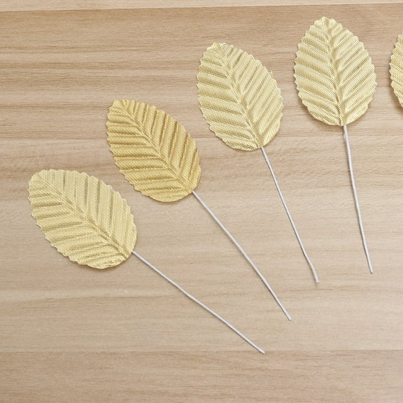 Mobutofu Gold Artificial Plant Leaves 200Pcs for Realistic Indoor Plants and Crafts