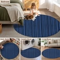 thumbnail image 5 of Round Rug 4Ft Washable Non-Slip, Dark Blue Circle Area Rugs for Living Room Bedroom, Retro Farmhouse Plants Wall Lines Texture Indoor Floor Mats Carpet Runner for Home Decor Aesthetic, 5 of 8