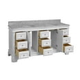 thumbnail image 2 of Katherine 72" Double Bathroom Vanity with White Cabinet and Carrara Marble Top, 2 of 6