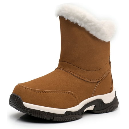 

Blikcon Unisex Kids Boys Girls Faux Fur Lined Kai Winter Snow Boots (Color : Camel Size : 11.5 Little Kid)