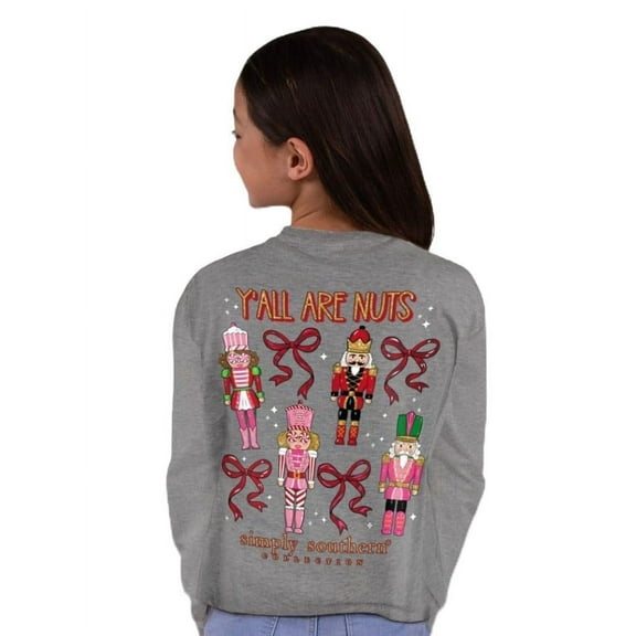 Y'all are Nuts - Nutcrackers - Christmas - Youth Long Sleeve (US, Alpha, Large, Regular, Sport Gray)